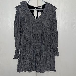 Moon River Ruched L/S Mini Dress